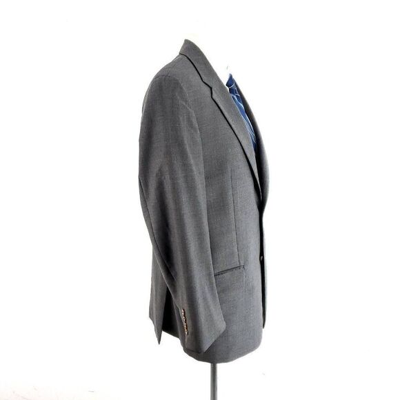 Joseph Abboud Super 110s Wool Silk 2 Button Suit Jacket 38R Gray Windowpane - Picture 6 of 10